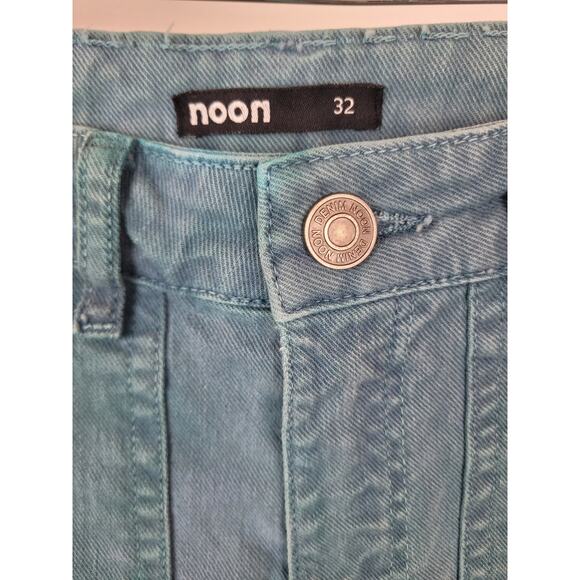 Noon Cargo Culotte Kids Jeans Teal Green Size 24x26.5 EU 32 - Picture 4 of 10